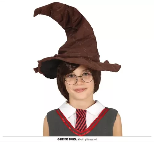 CHAPEAU DE SORCIER MARRON POUR ENFANT