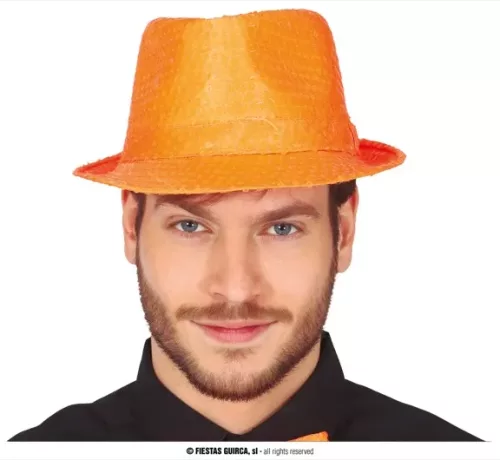CHAPEAU BANDIT SEQUINS ORANGE FLUO