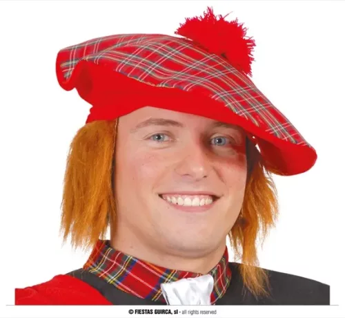 CHAPEAU ÉCOSSAIS AVEC CHEVEUX
