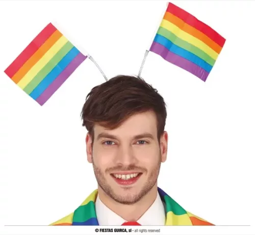 DIADÈME DRAPEAUX ARC-EN-CIEL – Image 2