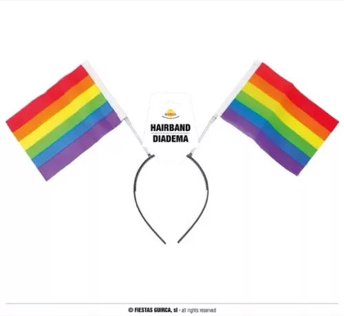 DIADÈME DRAPEAUX ARC-EN-CIEL