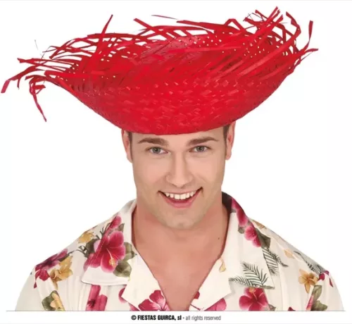 CHAPEAU EPOUVANTAIL PAILLE ROUGE