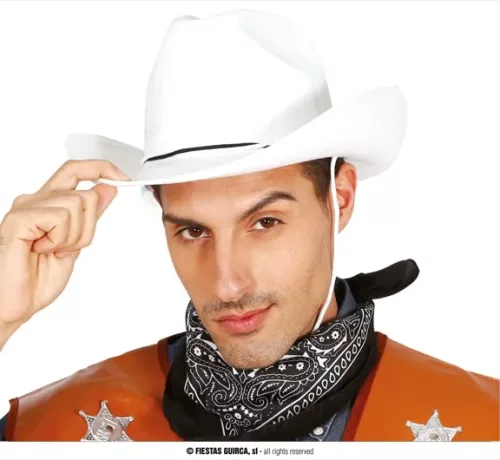 CHAPEAU COWBOY FEUTRE BLANC