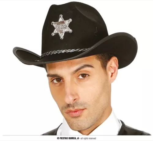 CHAPEAU SHÉRIF ADULTE NOIR