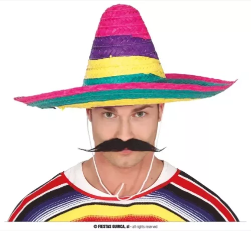 CHAPEAU MEXICAIN PAILLE MULTICOLORE
