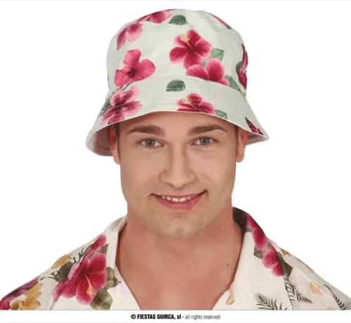 CHAPEAU HAWAÏEN FLEURS