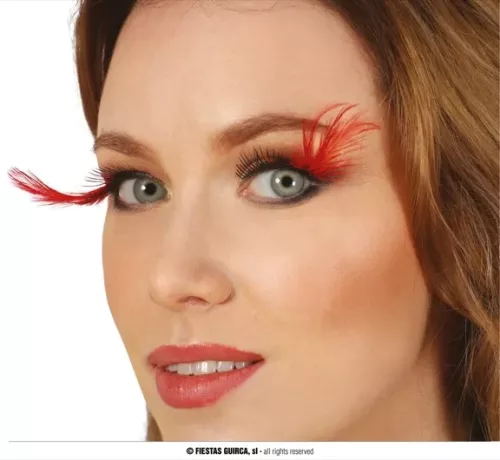 FAUX CILS PLUMES ROUGES – Image 2
