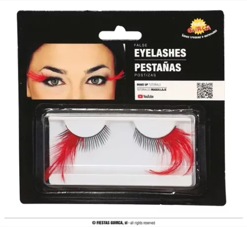 FAUX CILS PLUMES ROUGES