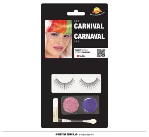 SET DE SOURCILS AVEC MAQUILLAGE VIOLET ET ROSE