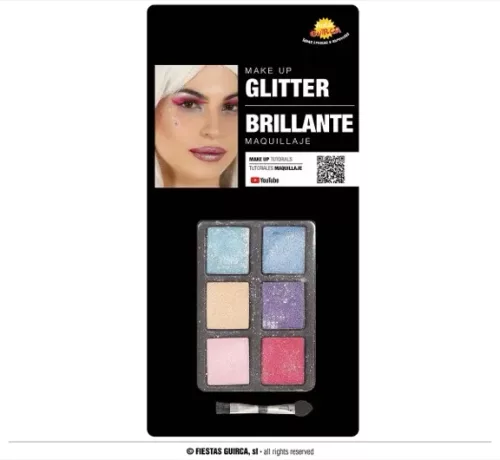 SET 6 FAR A PAUPIERES AVEC GLITTER ET PINCEAU