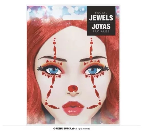 BIJOUX VISAGE ADHÉSIFS CLOWN
