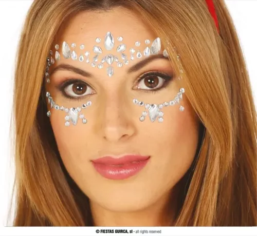 BIJOUX ADHÉSIFS POUR VISAGE ARGENTÉS – Image 2