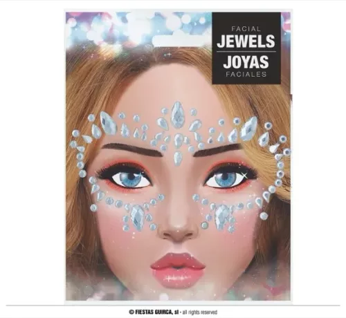 BIJOUX ADHÉSIFS POUR VISAGE ARGENTÉS