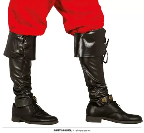 PAIRE DE GUÊTRES NOIRES LUXE 52 CMS – Image 2