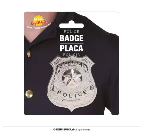 PLAQUE POLICE MÉTAL  6 CMS