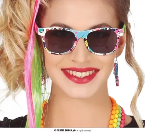 LUNETTES MULTICOLORES ANNÉES 80