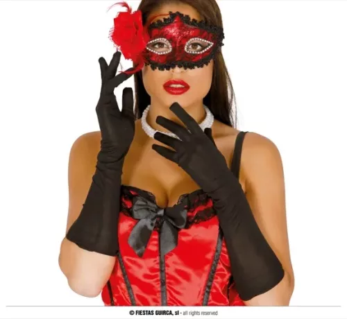 PAIRE DE GANTS NOIRS 40 CM – Image 2