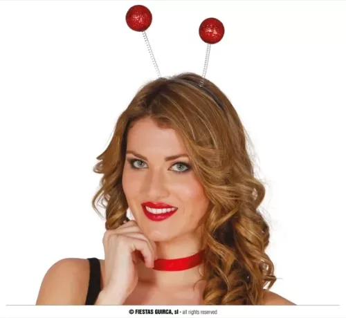 DIADÈME BOULES PAILLETTES ROUGES