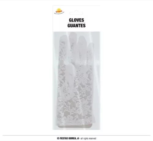 PAIRE DE GANTS DENTELLE BLANCHE 38 CMS – Image 2