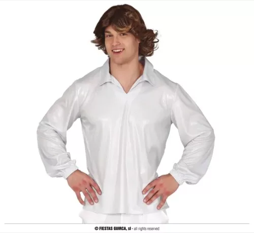 CHEMISE DISCO ARGENTÉE TAILLE L