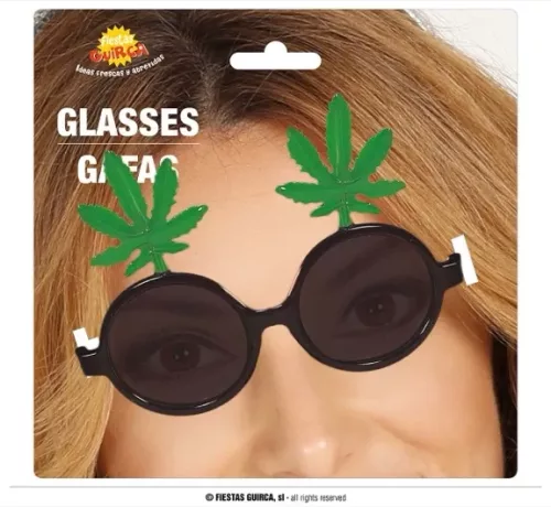 LUNETTES NOIRES AVEC FEUILLES DE MARIHUANA