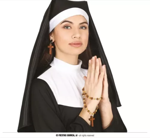 SET BOUCLES D'OREILLES CROIX ET CHAPELET – Image 2