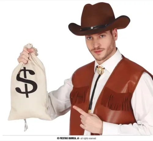 SAC D'ARGENT EN TOILE COWBOY 42X22 CMS – Image 2