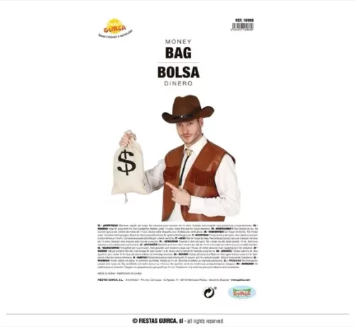 SAC D'ARGENT EN TOILE COWBOY 42X22 CMS