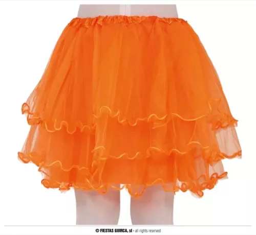 TUTU À VOLANTS, ORANGE, 30 CMS, ENFANT