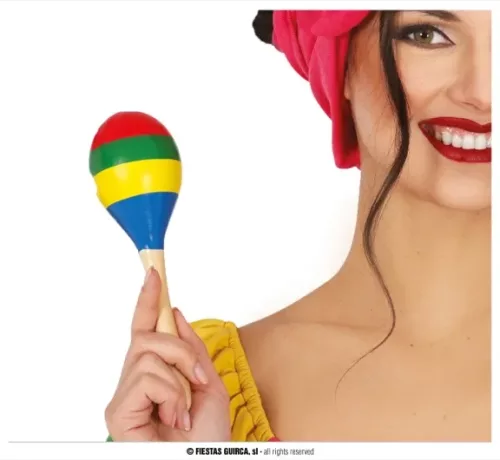 1 MARACA MULTIC.,20 CMS, BOIS