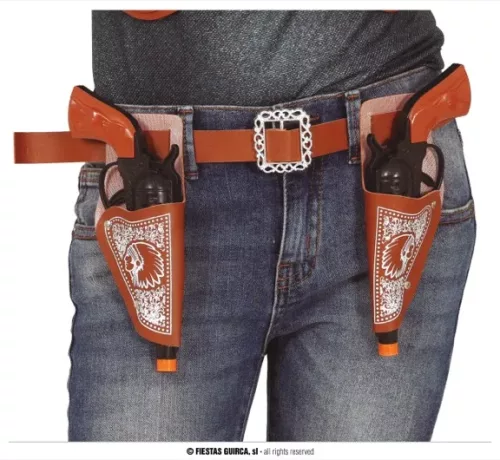 PAIRE DE CARTOUCHIÈRES AVEC 2 PISTOLETS DE 20 CMS