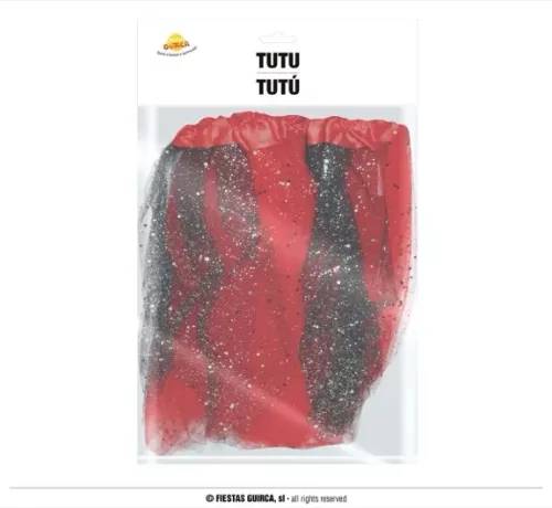 TUTU, ENFANTS, ROUGE-NOIR BRILLANT 30 CMS