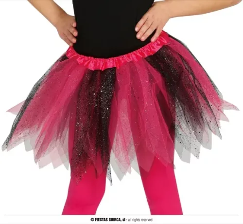 TUTU ENFANT ROSE-NOIR BRILLANT 30 CMS