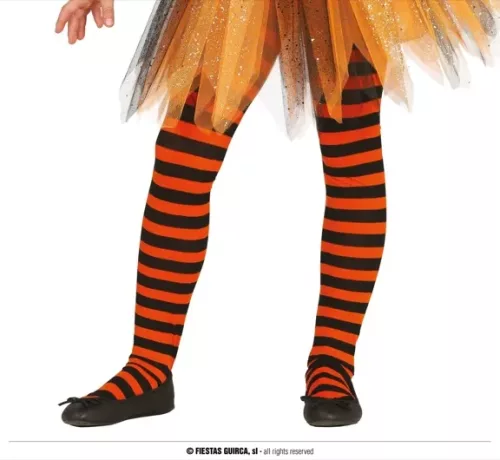 COLLANTS ORANGE AVEC RAYURES ENFANT – Image 2