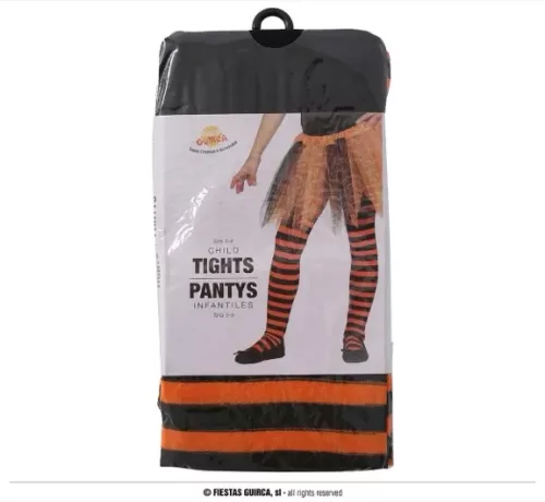 COLLANTS ORANGE AVEC RAYURES ENFANT