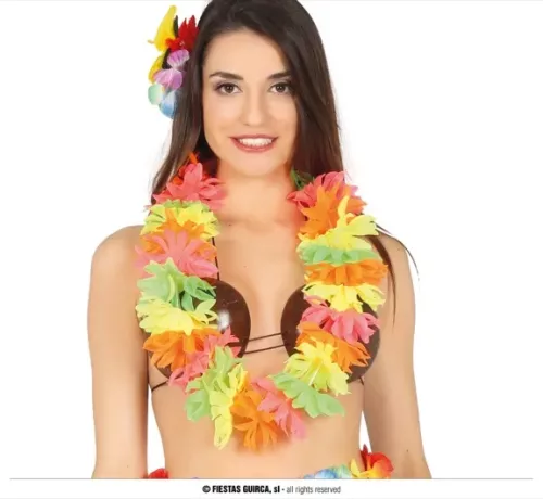 COLLIER HAWAÏEN FLUOR MULTICOULEUR