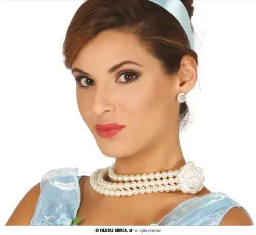 COLLIER PERLES AVEC FLEUR – Image 2