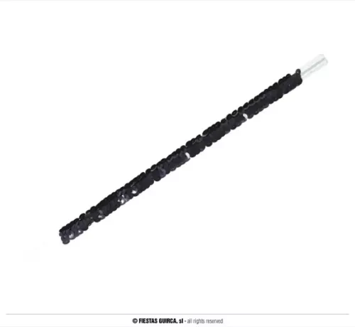 EMBOUT CHARLESTON PAILLETÉ NOIR, 30 CMS