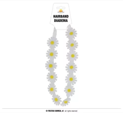 DIADÈME/RUBAN AVEC FLEURS BLANCHES