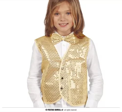 GILET A SEQUINS EN OR ENFANT