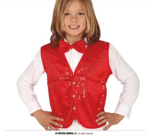 GILET A SEQUINS EN ROUGE ENFANT – Image 2