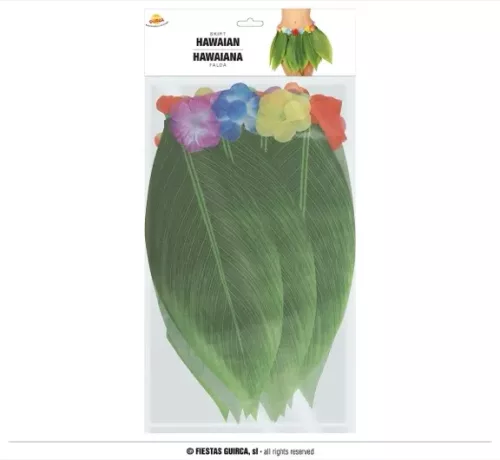 JUPE HAWAIENNE AVEC FEUILLE 38CMS