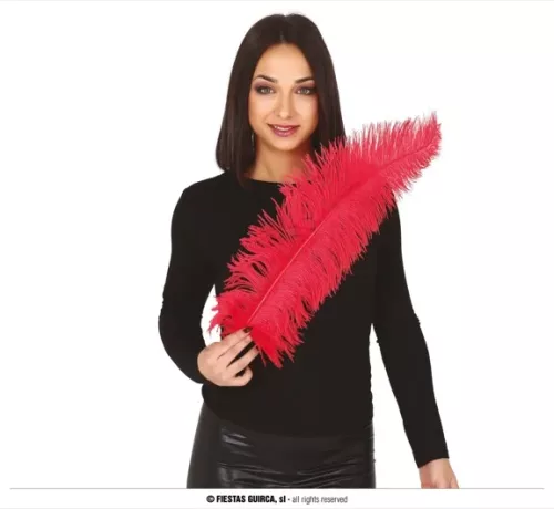 SAC 12 PLUME AUTRUCHE ROUGE GEANT 50 CMS