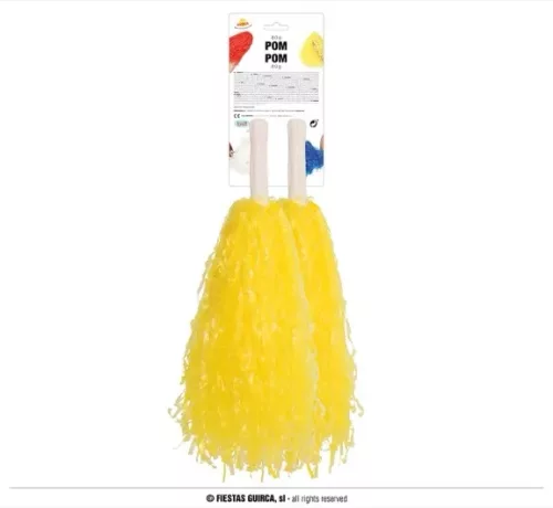 SET 2 POMPONS JAUNE 80GRS