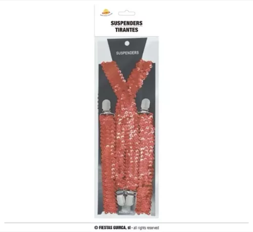 BRETELLES A SEQUINS ROUGE ADULTE