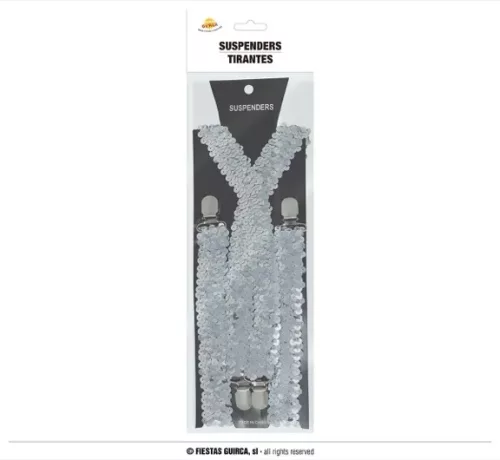 BRETELLES A SEQUINS ARGENT ADULTE