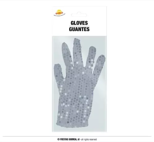 GANTS A SEQUINS BLANC 22CM H.Q