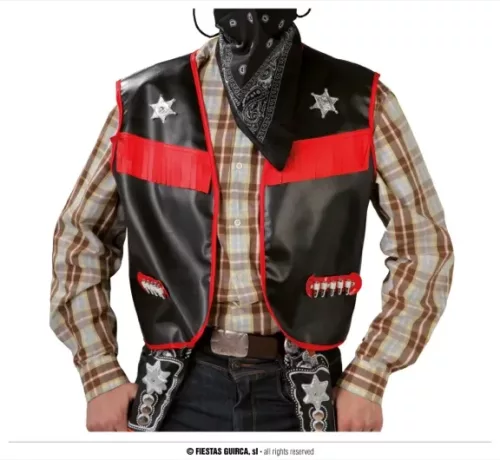 GILET COWBOY NOIR