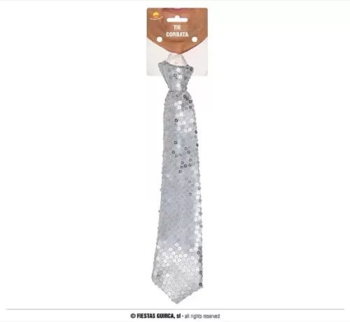 CRAVATE PAILLETTES ARGENT