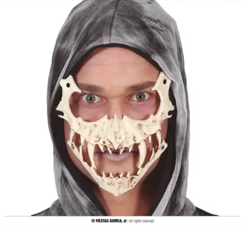 DEMI-MASQUE CRÂNE AVEC DENTS, PVC